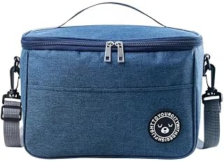 Large Family Picnic Cooler Bag Thermal Lunch Bag Cooling Bag for Work Beach Picnic Camping Keep Food Warm or Cold Insulated for Camping,BBQ,Family,Car and Outdoor Activities (Blue), One Size