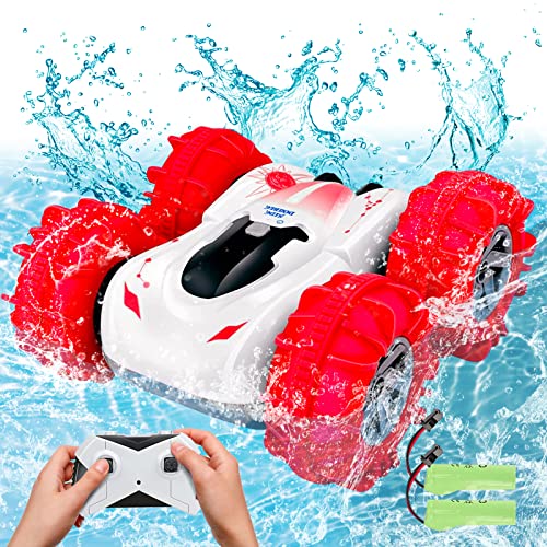 Auto radiocomandata per navigare sull'acqua: il telecomando anfibio può capovolgere la parte anteriore e posteriore, rotazione a 360 gradi su acqua e terra. Guida fluida sia su terra che in acqua. Il design sigillato con precisione lo rende impermeabile e resistente alle intemperie per conquistare qualsiasi situazione estrema.
