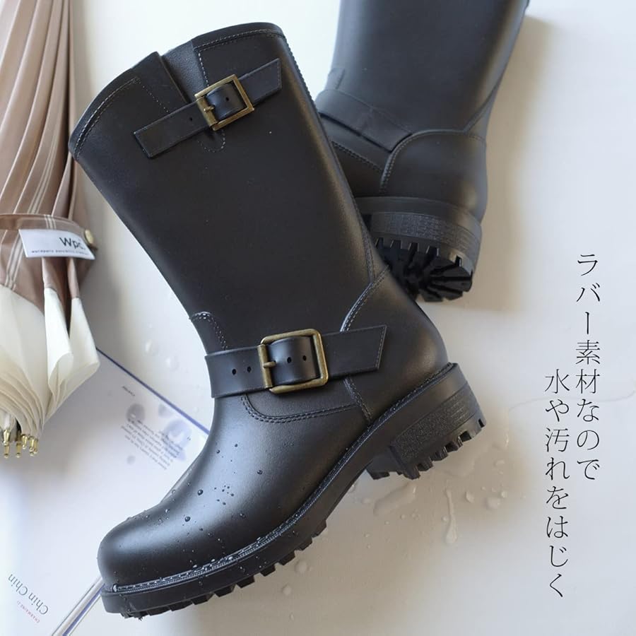 【まみーさま専用✭】レインブーツ Amazon | [アミアミ] レイン 晴雨兼用 防水 エンジニアレイン