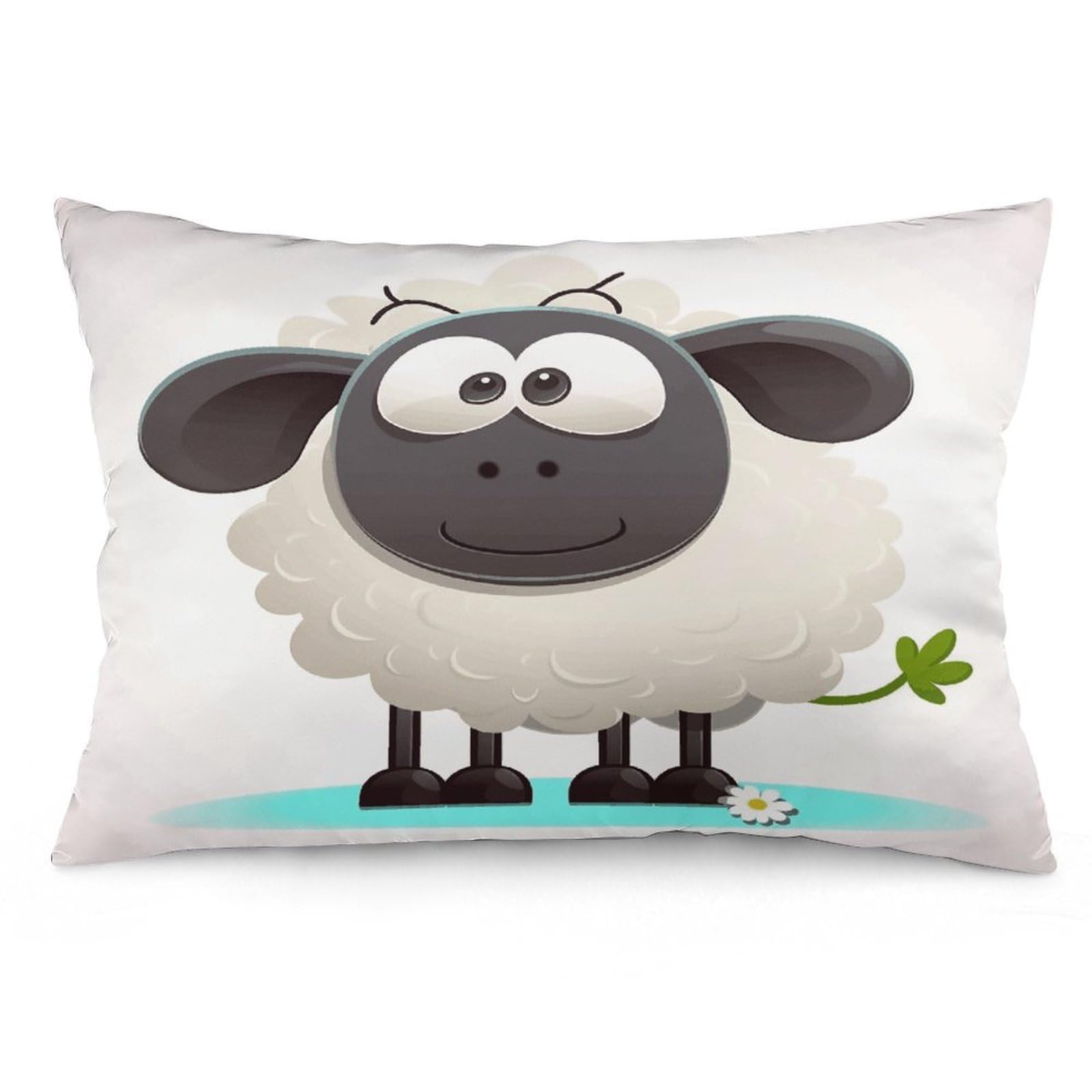 Sheep Throw Pillow Cover Soft Lumbar Pillow Covers with Zipper Breathable Rectangular Cushion Case Polyester Pillow Case Decorative Body Pillow Cover for Couch Bed