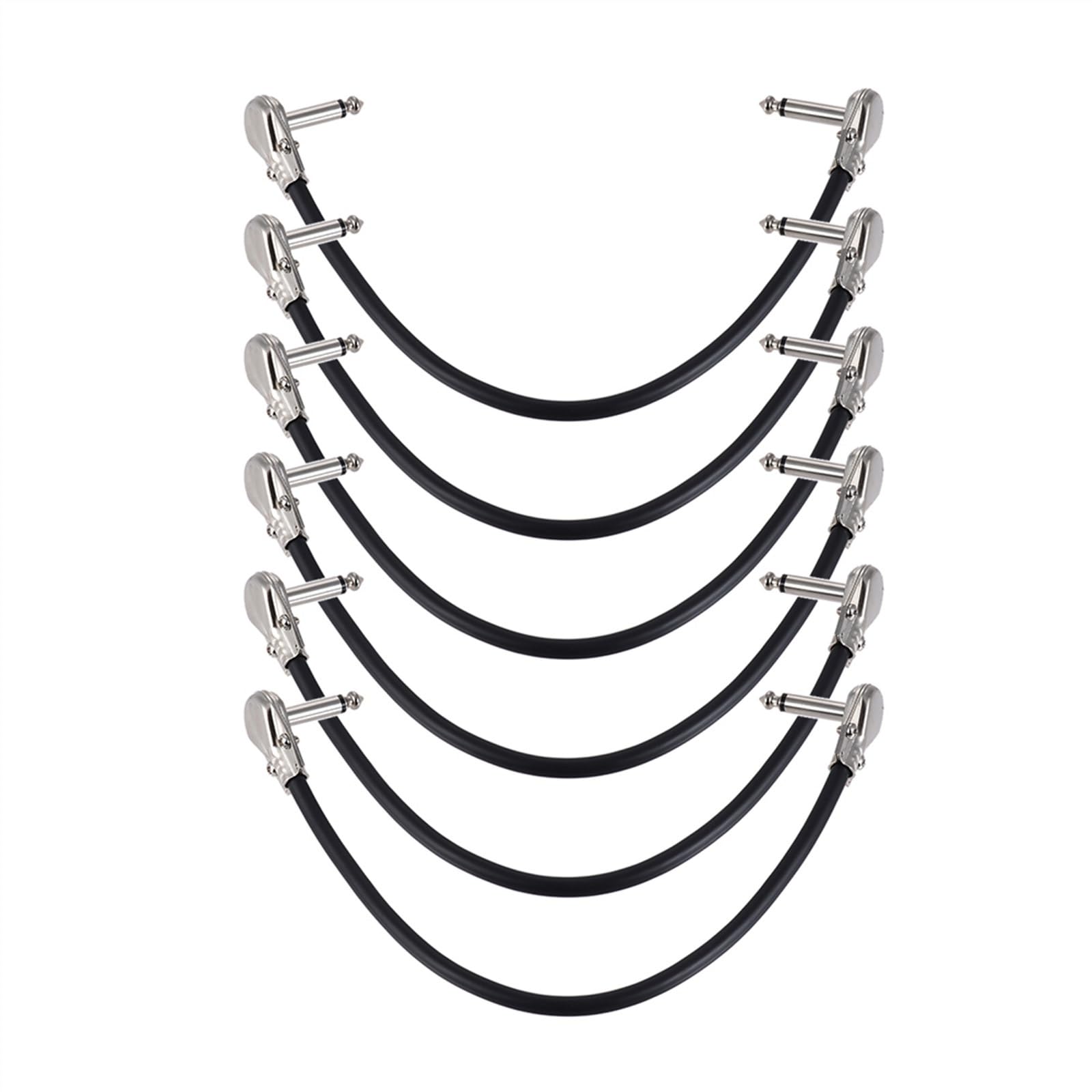 kabel audio do gitary Kabel Krosowy Gitary Kabel Krosowy Pedału Efektów Gitarowych 1/4 "Srebrna Wtyczka Kątowa Czarna Kurtka Z PVC (Color : 6 pack 30cm)