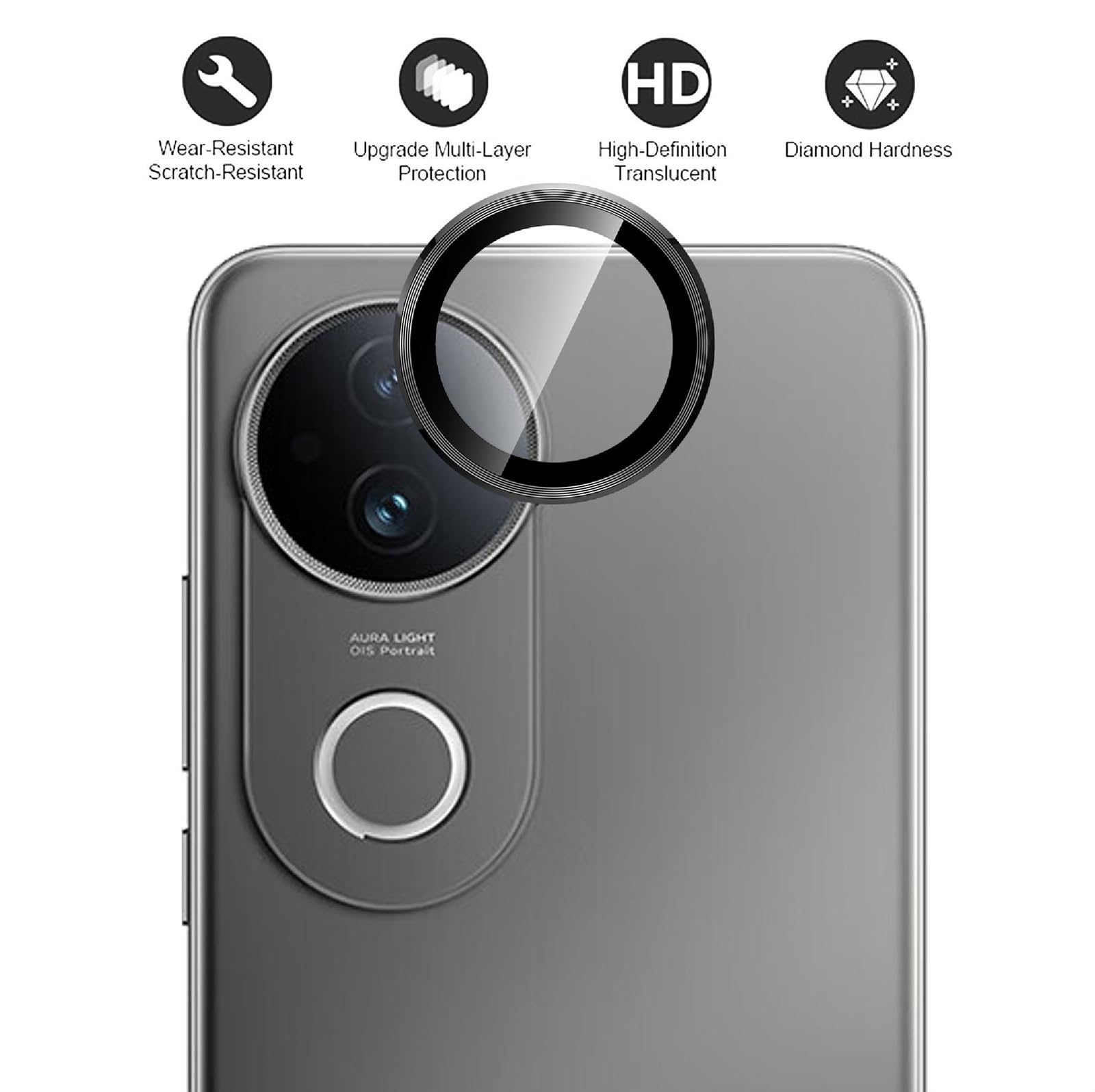 GIOPUEY Kameraschutz Für Xiaomi 14T Pro – Doppelter Schutz Mit Metallring & 9H Glas, Silber, Einfach Montiert