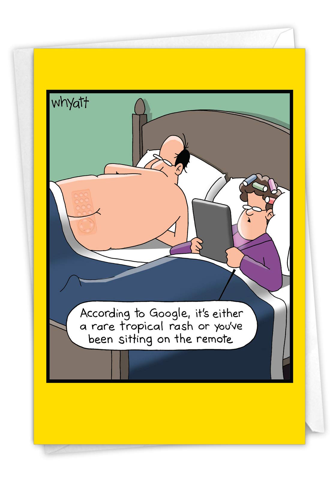 Amazon.com: NobleWorks - Funny Anniversary Card with Envelope - Cartoon  Marriage Humor, Spouse Notecard for Anniversary - Remote Rash C7013ANG :  Everything Else