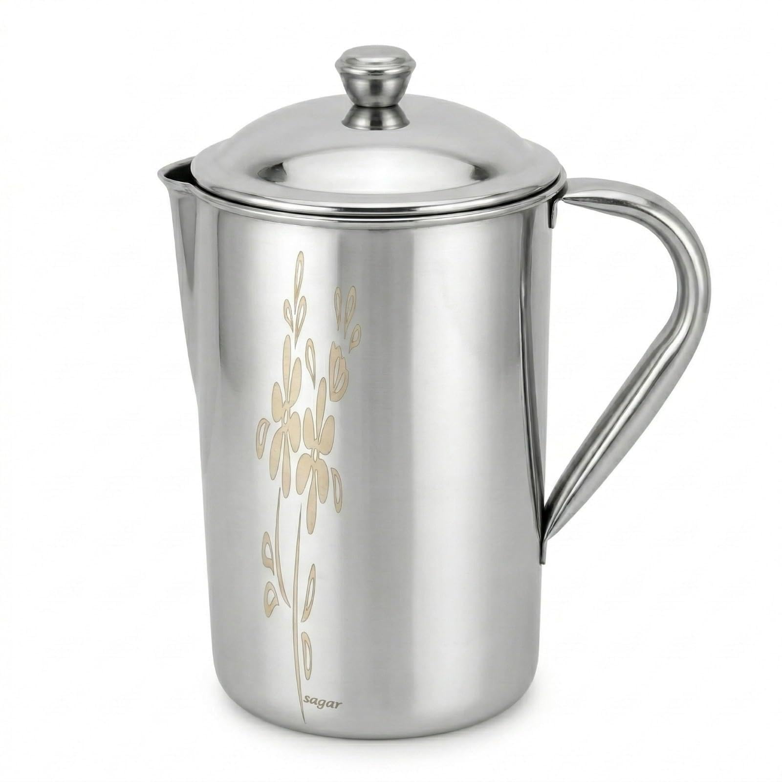 Nyra® Stainless Steel Laser Printed Jug/Pitcher for Water Storage – Capacity- 2L