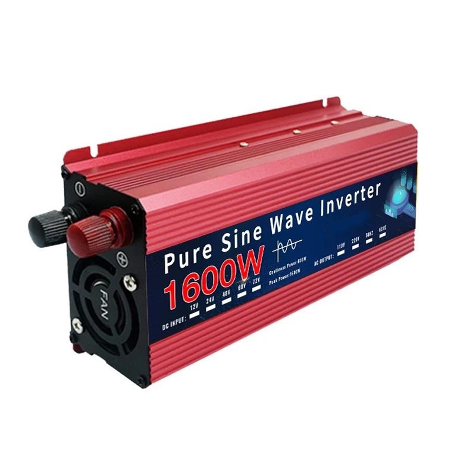 Falownik, falownik 12 V/24 V do 110 V/220 V, falownik sinusoidalny 12 V, 220 V, 1000 W, 1600 W, przenośny konwerter samochodowy DC na AC, falownik samochodowy, ładowarka samochodow