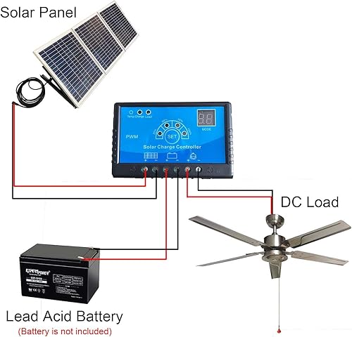 Miniatura 8 de Ventilador de techo solar para exteriores de 52 pulgadas con aspas de madera, panel solar total de 40 W para porches, patios, cenadores, pasarelas