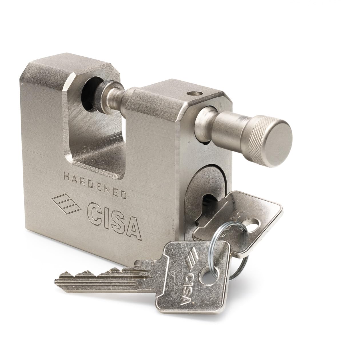 Cisa 28550 LIM Steel Sliding Shackle Padlock, Grey, 84 mm