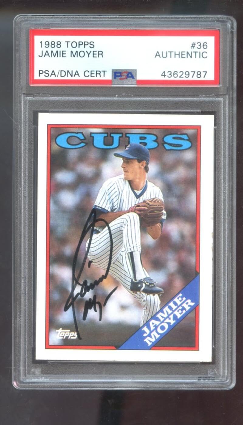 1988 Topps #36 Jamie Moyer AUTO SIGNED Autograph Autographed Card PSA PSA/DNA Baseball MLB COA Chicago Cubs