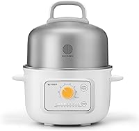 BUYDEEM G32 1.6QT Stainless Steel Electric Food Steamer - Quick Steam, 8 Timers, Triple Protection for Veggies, Eggs, Seafood, Baby Food - Arctic White