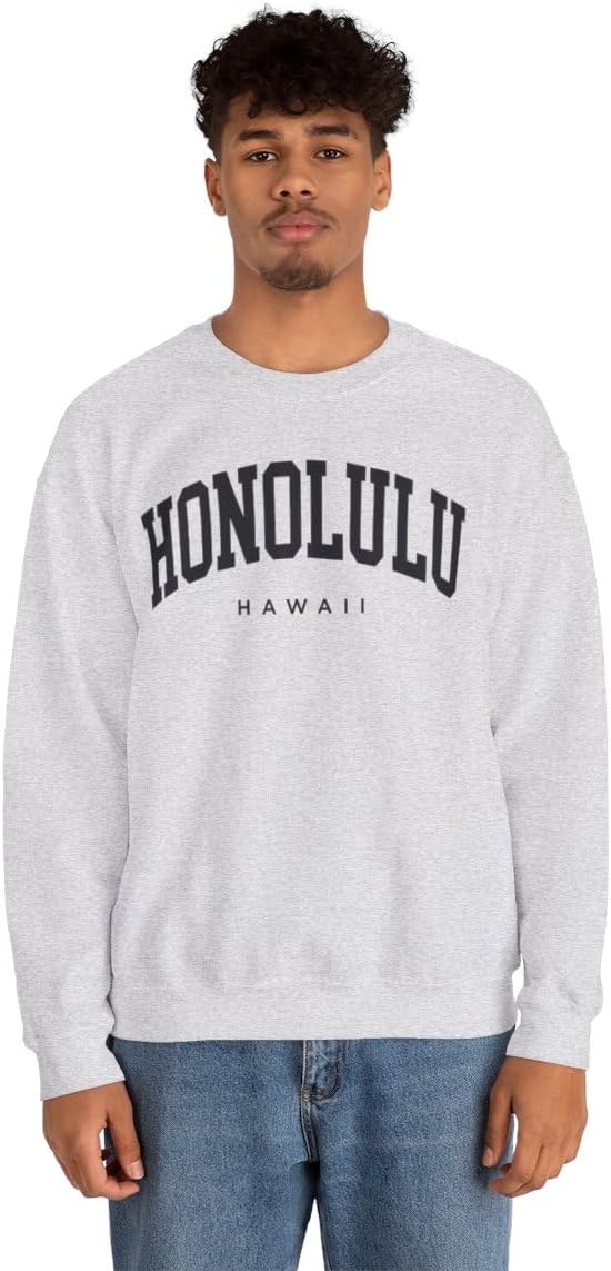 Honolulu Hawaii Adult Unisex Crewneck Sweatshirt - Image 3