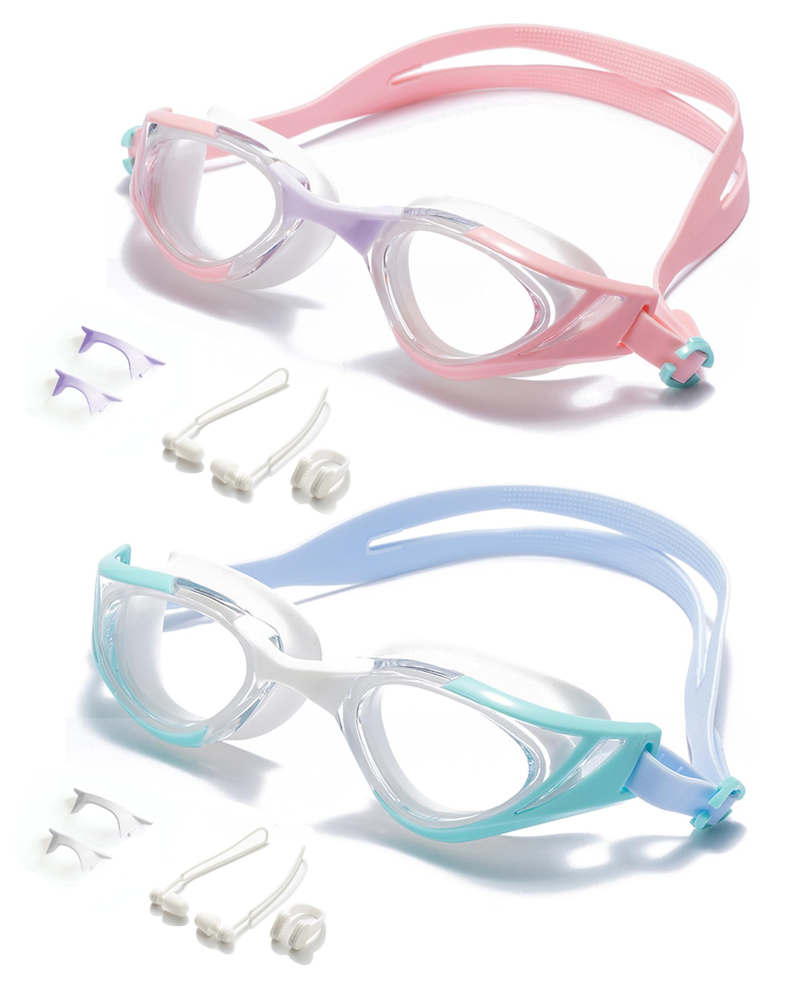 seasprint Swim Goggles, Super Clear View,Goggles Swimming Adult, Suitable for All Kinds of Swimming Programs (Blue+Pink)