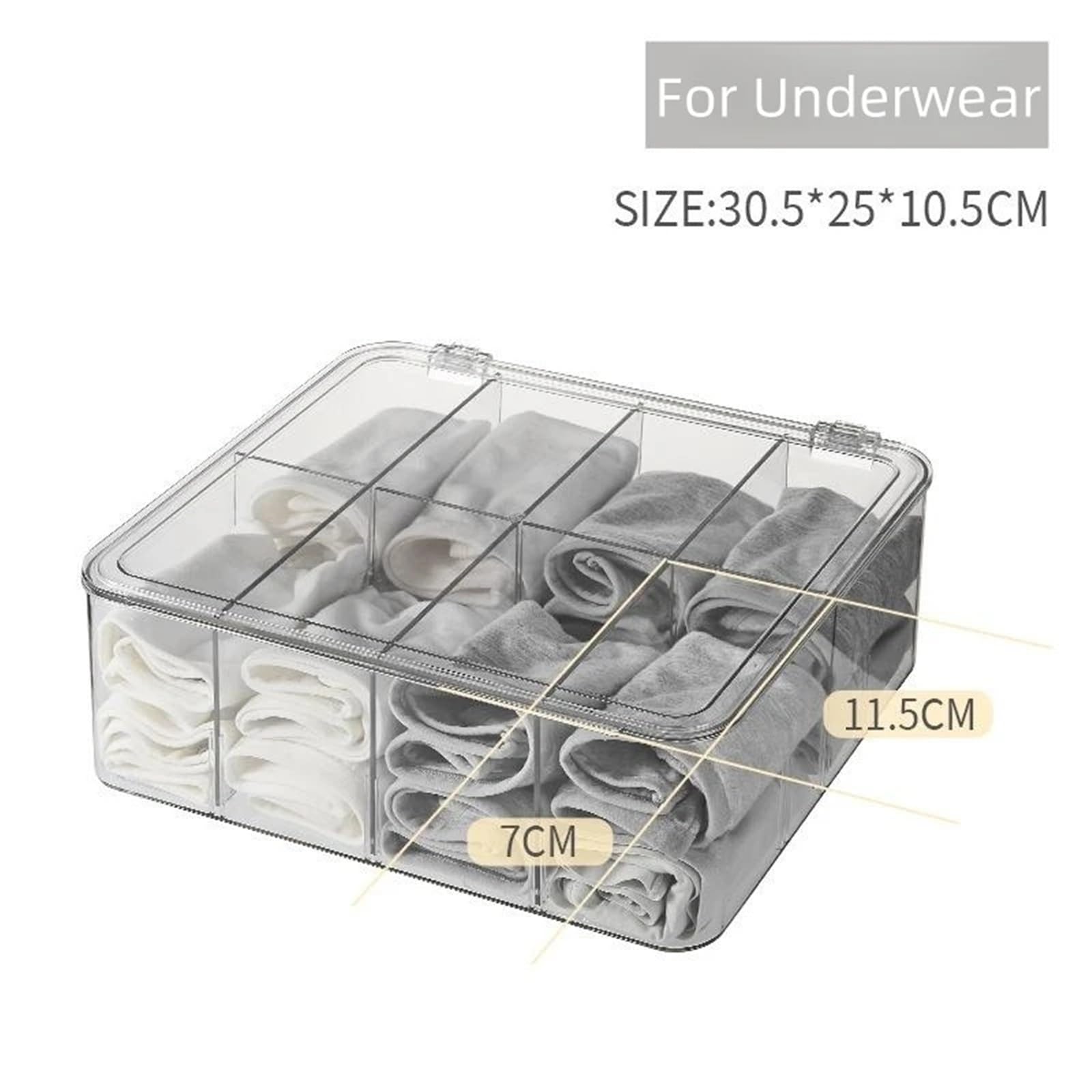 MRKU Boîte de Rangement pour sous-vêtements et Chaussettes, Organisateur de Soutien-Gorge, conteneur en Plastique Transparent léger