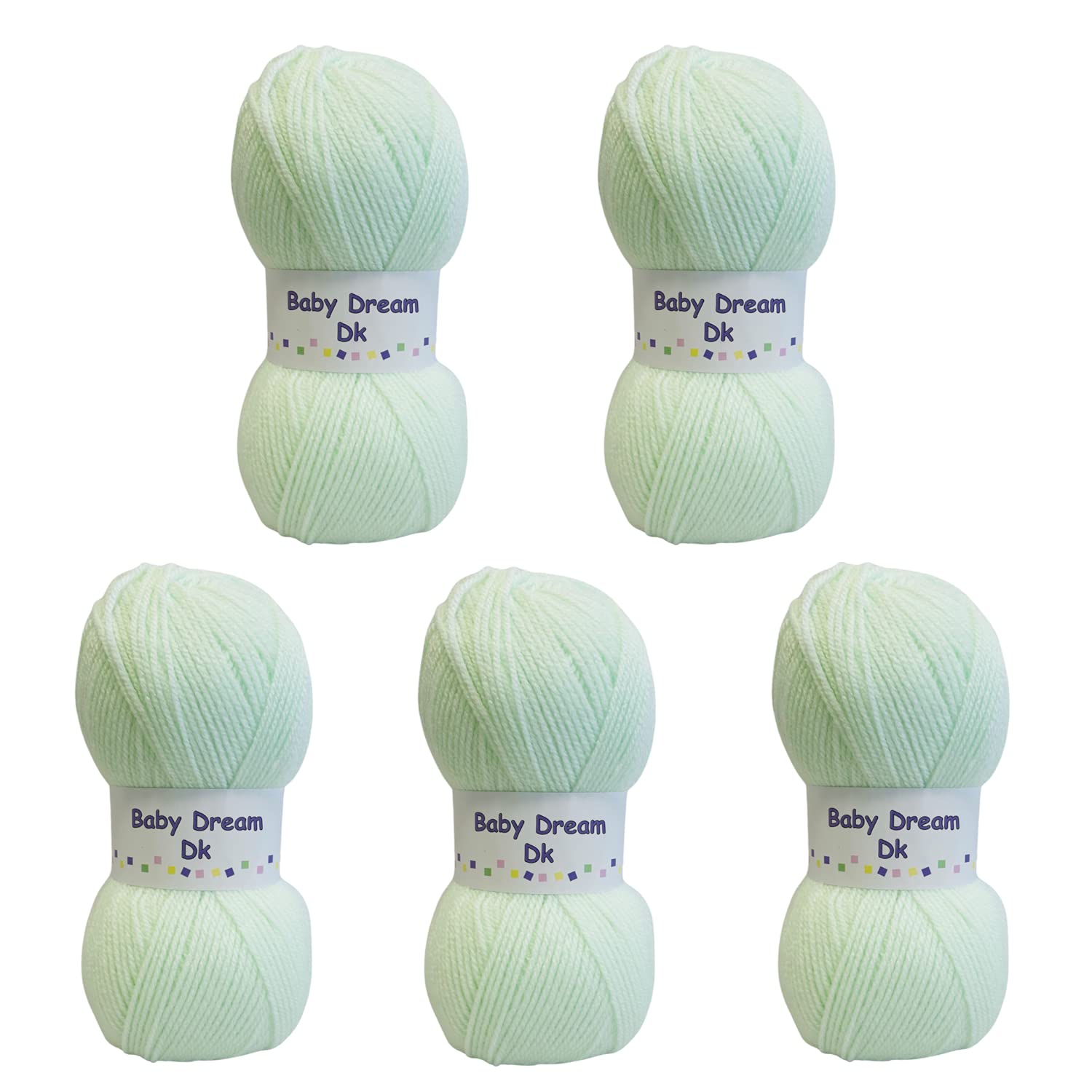 5 x 100g Baby Dream DK, Double Knitting Baby Yarn/Wool (5 x 100g Mint)