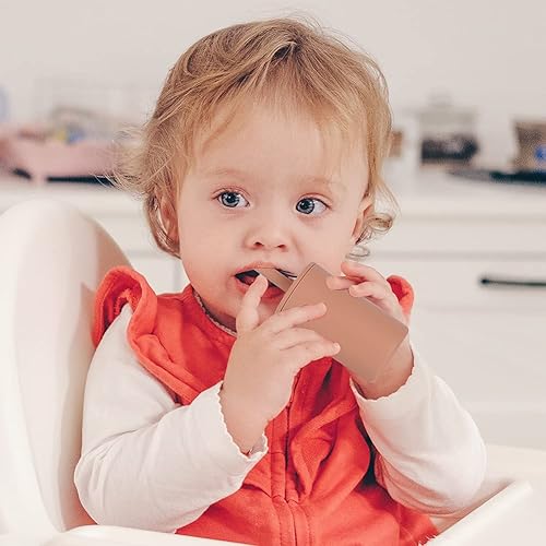 Miniatura 4 de Vaso con popote para niños pequeños, taza de entrenamiento de silicona de grado alimenticio para bebé, viene con cepillo para pajilla, sin BPA, 7