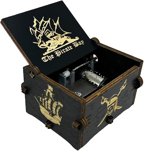 Miniatura 26 de Caja de música de manivela con tema de la película Lalaland, Caja musical de madera tallada, con tema central de la película Marrón