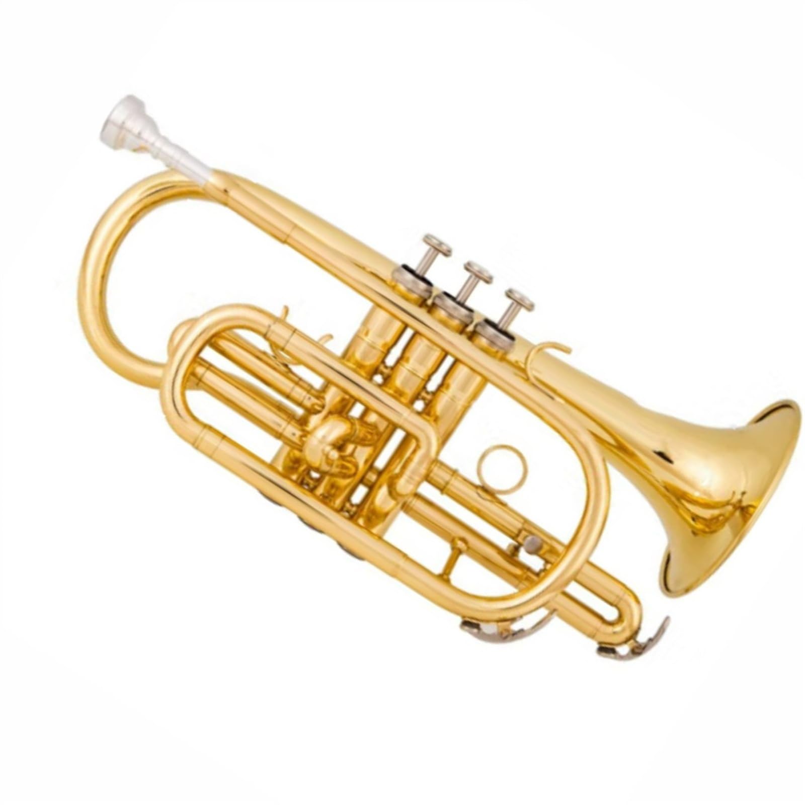 Standard Trąbka Instrument Trąbkowy B-dur Przenośny Kieszonkowy Początkujący Stal Nierdzewna Mosiądz Standard