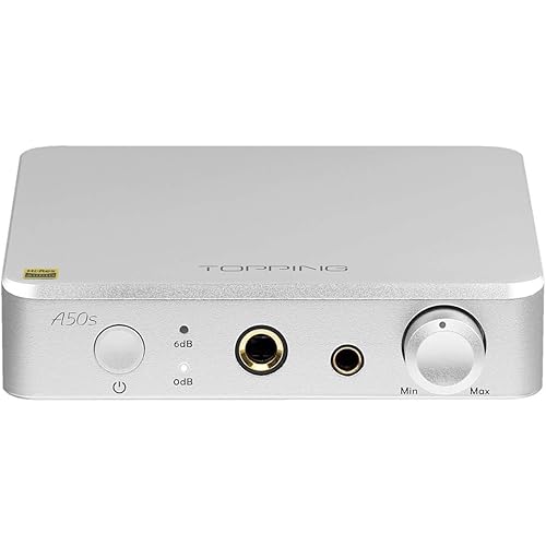 Topping A50s Preamplifier NFCA Fantasy HPA for Desktop HiFi 4.4mm Balanced Output Headphone Amplifier (Silver)