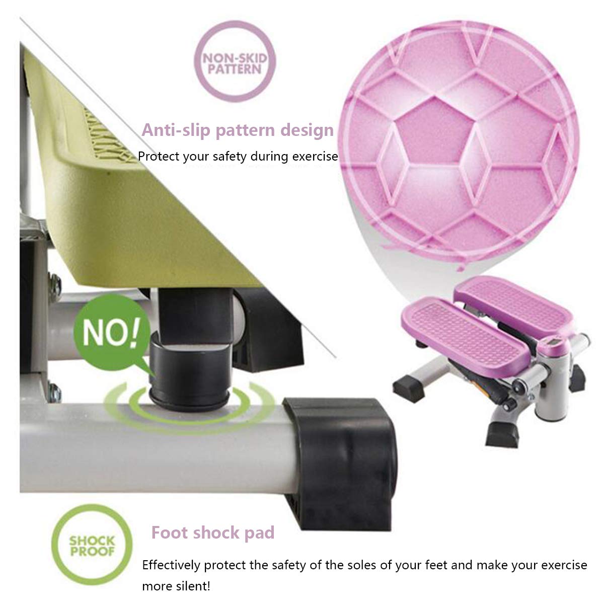 Stepper Fitness, Stepper per Scale Portatile 2 in 1, Step Twister per Fitness in Vita con Monitor LCD, Antiscivolo per Principianti e Professionisti