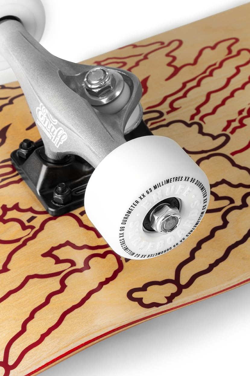 Enuff Trzypoziomowa kompletna deskorolka Reloaded – 7-warstwowy klonowy pokład i komponenty premium: Decade Pro Trucks, koła 53 mm XX, łożyska chromowane ABEC-7, taśma z uchwytem ikony czaszki