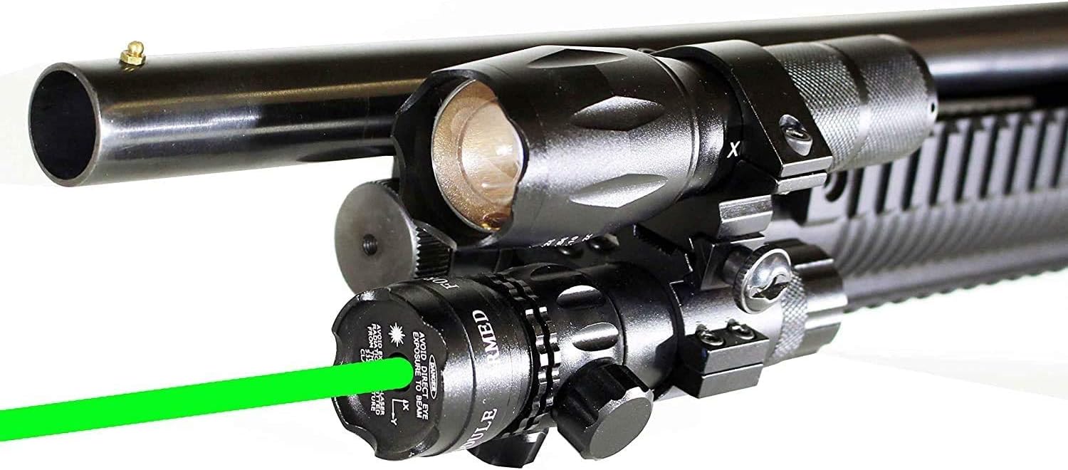 Trinity Green dot Sight and 1000 Lumen Flashlight Combo Compatible with Mossberg Maverick 88 12ga Class IIIA 635nM Less Than 5mW