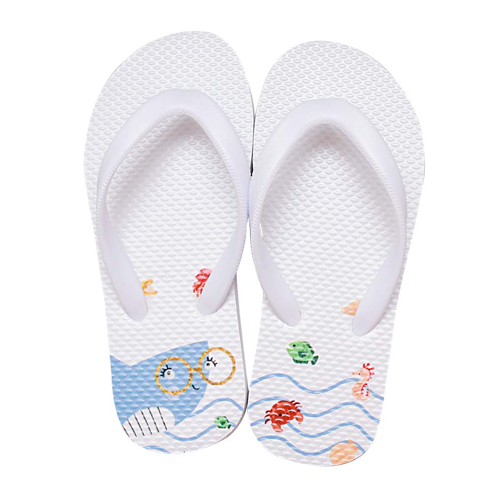 Kids' Flip Flop Sandals (10 UK Child, 27-28 EU White)
