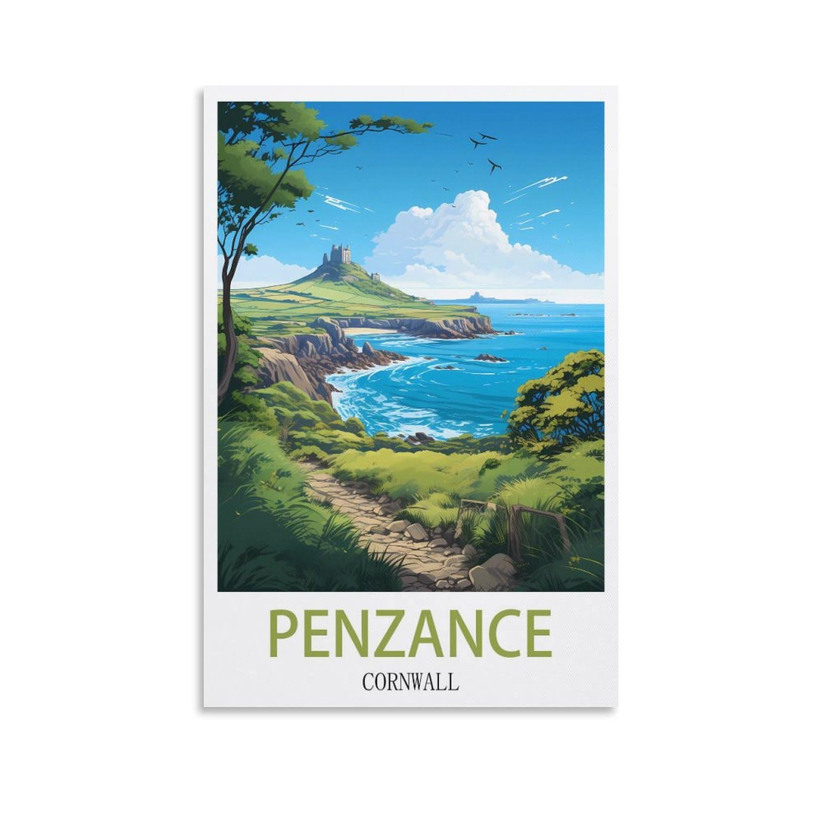 Retro Vintage Metal Tin Sign Penzance Cornwalls Vintage Retro Man Cave Bar Pub Shed Novelty Gift Tin Wall Décor Metal Sign 15x30cm