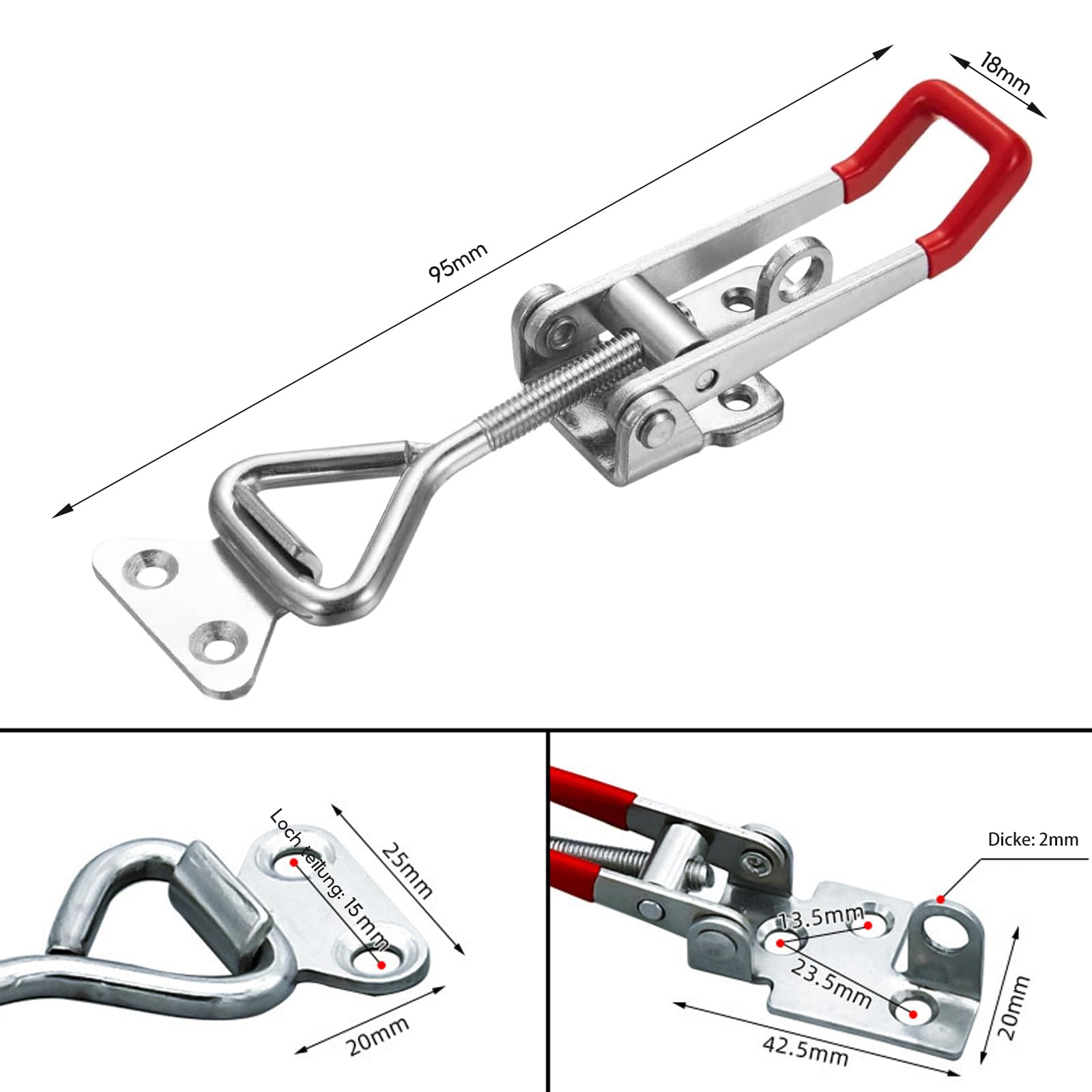 Morsetti A Leva Regolabili - 10 Pezzi Per Armadi, Cassetti E Finestre, Bloccaggio Sicuro E Stabile - Foto 12