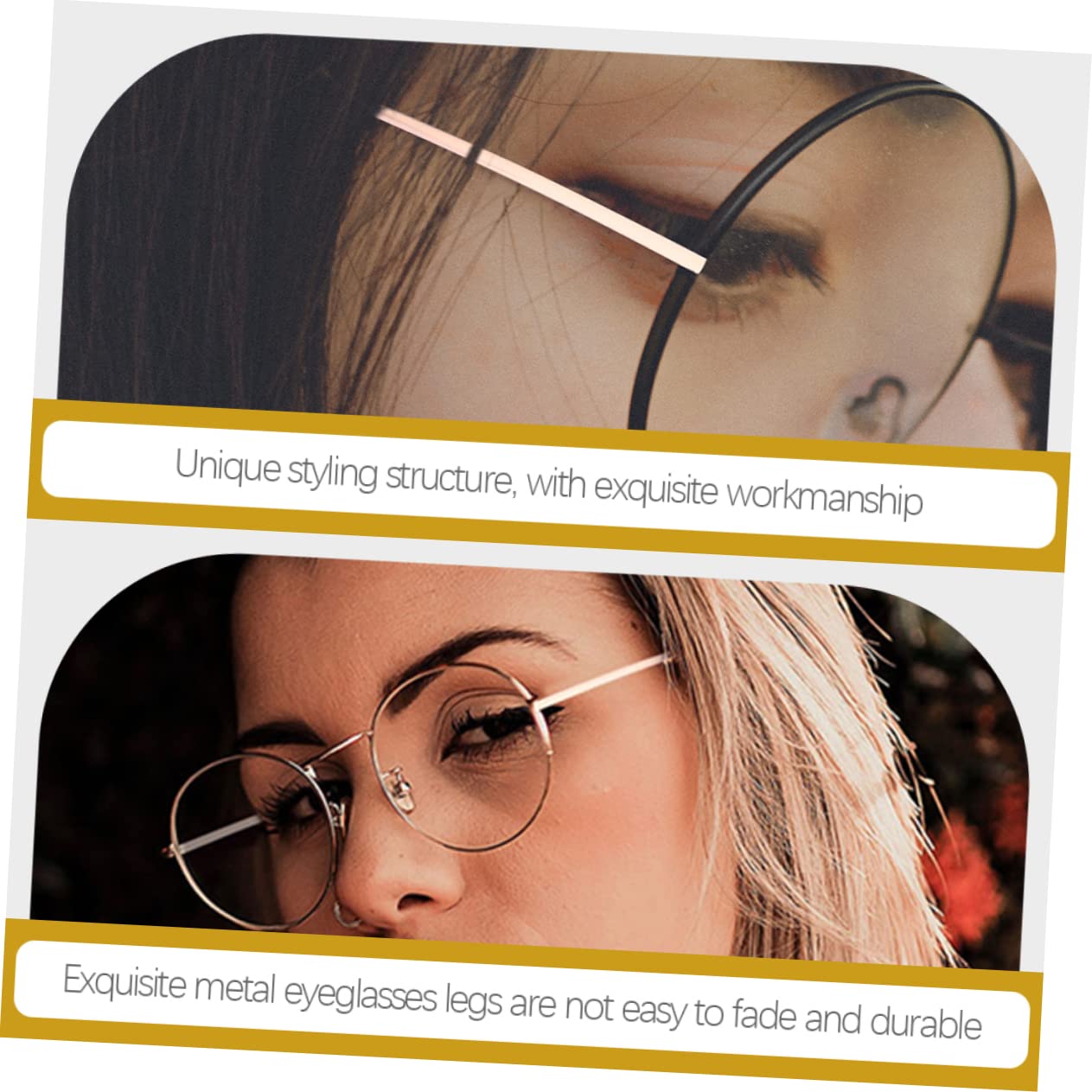 DOITOOL 8paires Branches De Lunettes Universelles Métal Accessoires Élégants Pour Remplacement De Bras De Lunettes Confortables Et Antidérapantes Idéales Doré