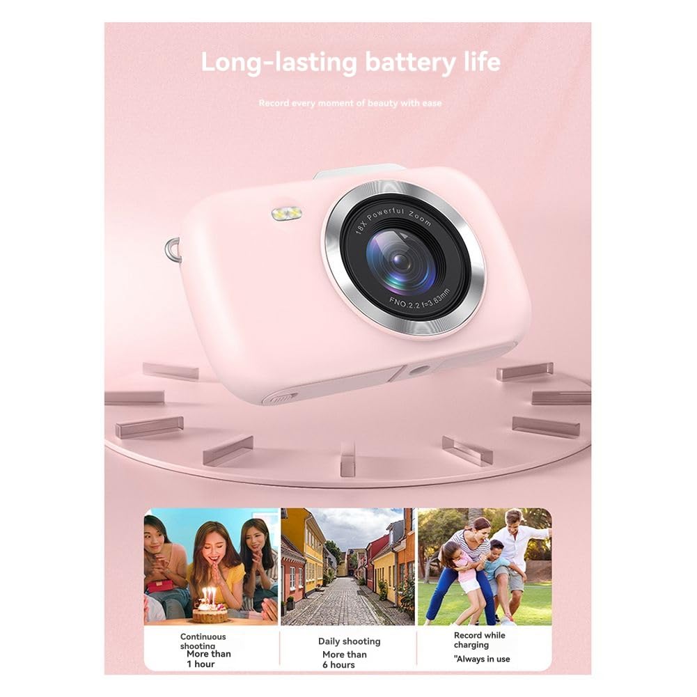 Fotocamera da Viaggio Fotocamera Digitale Registrazione Video 4K Stabilizzazione Anti-Shake Fotocamera Portatile per Vlog per Fotografia per Principianti e Adolescenti