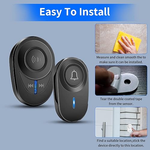 Miniatura 9 de Timbres inalámbricos para el hogar, rango de 1000 pies, 97 db, modo silencioso, 48 timbres de puerta, impermeables, para aula, dormitorio, timbres