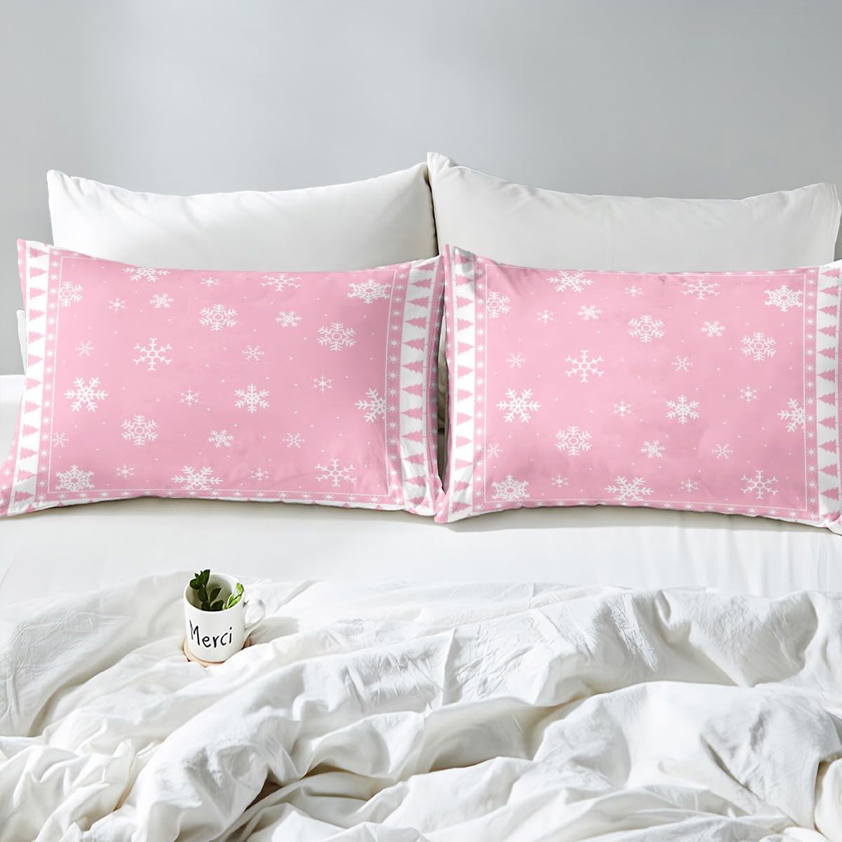 Homewish Świąteczny zestaw pościeli choinka i płatek śniegu poszewka na kołdrę podwójna boho Boże Narodzenie świąteczna dekoracyjna poszewka na kołdrę płatek śniegu dekoracje narzuta na łóżko dla