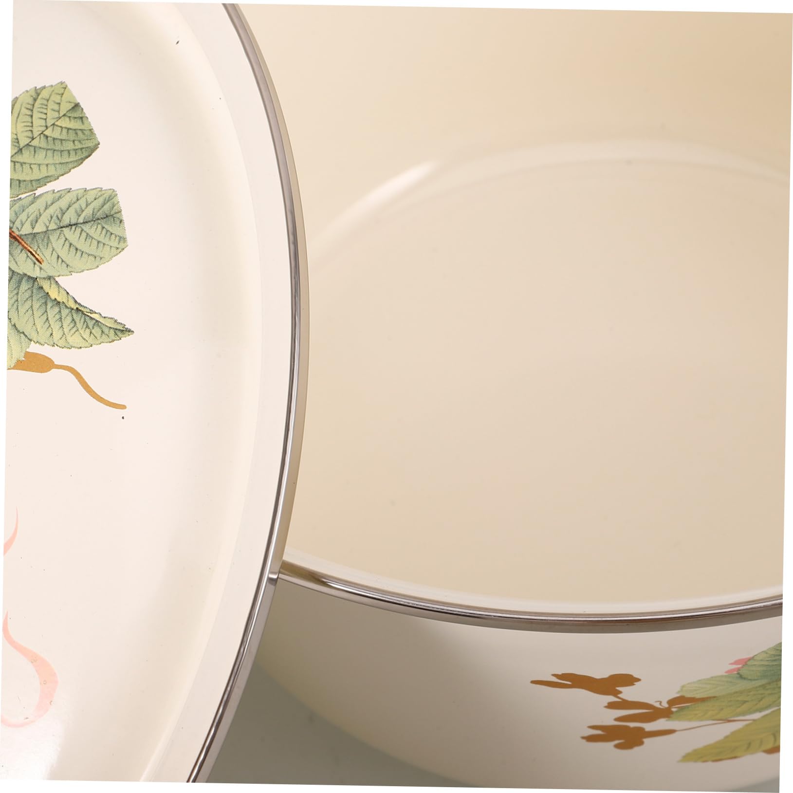 Cabilock Retro Emaille Schüssel mit Deckel Emailliertes Waschbecken aus Dickem Stahl 24cm Große Multifunktions Küchenschüssel für Zuhause Restaurant und Serviergeschirr