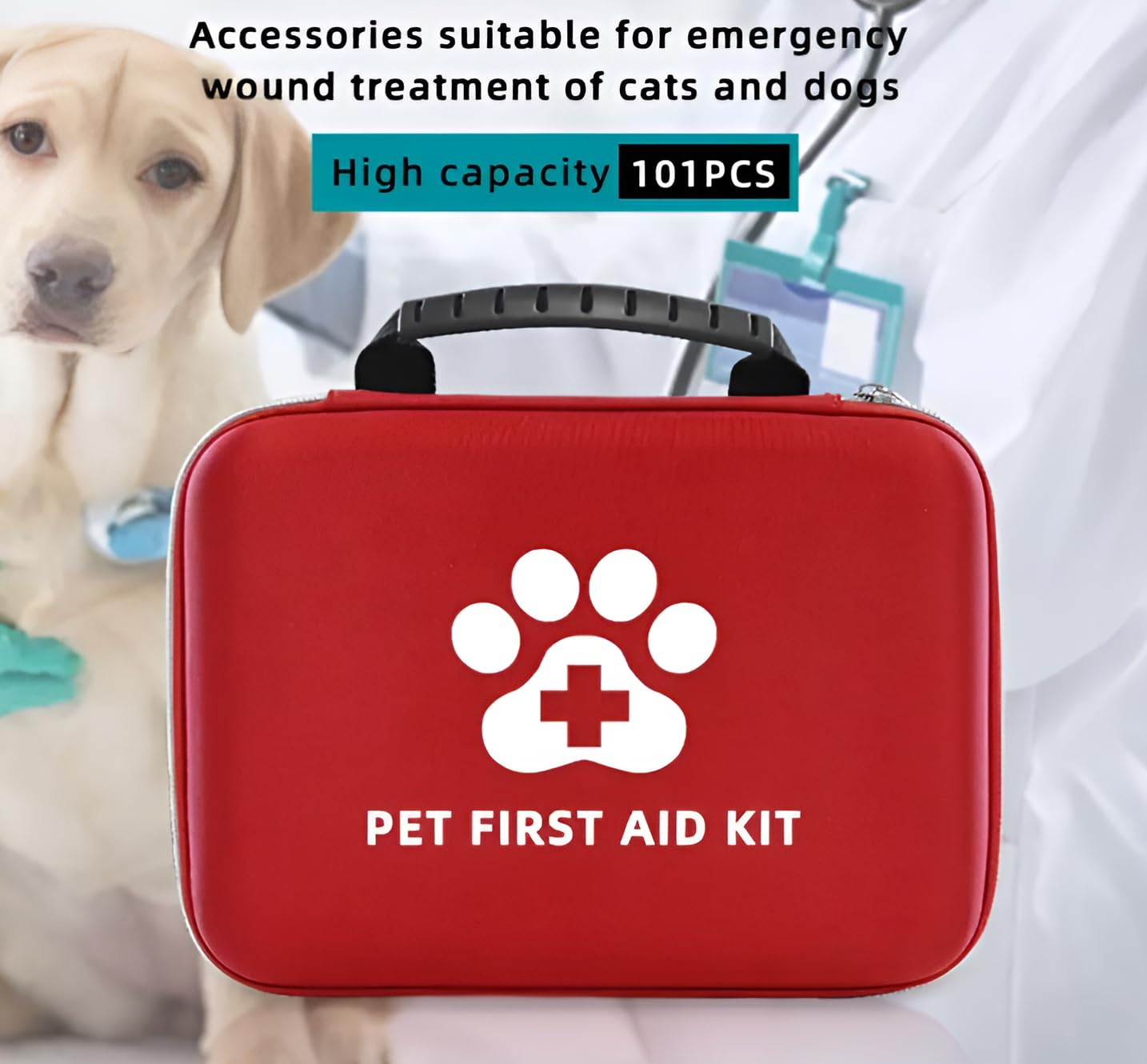PAWSPLAY Pet First Aid Kit for Dogs & Cats, 101-Piece Emergency Kit with Bandages, Wound Care, Tick Remover, Nail Clipper, Portable Waterproof Travel Kit for Hiking, Camping, Car & Home Safety - image 6