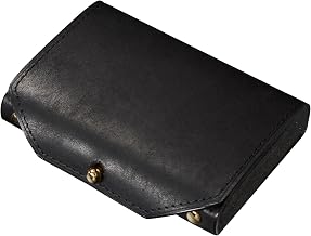 Kawaoto Business Card Holder, Men's, Pueblo Leather, Genuine Leather, Made in Japan, Business Card Case, Thin, Holds 25 Cards, Will Not Break, Business Cards, For Job Celebrations, Christmas, Black