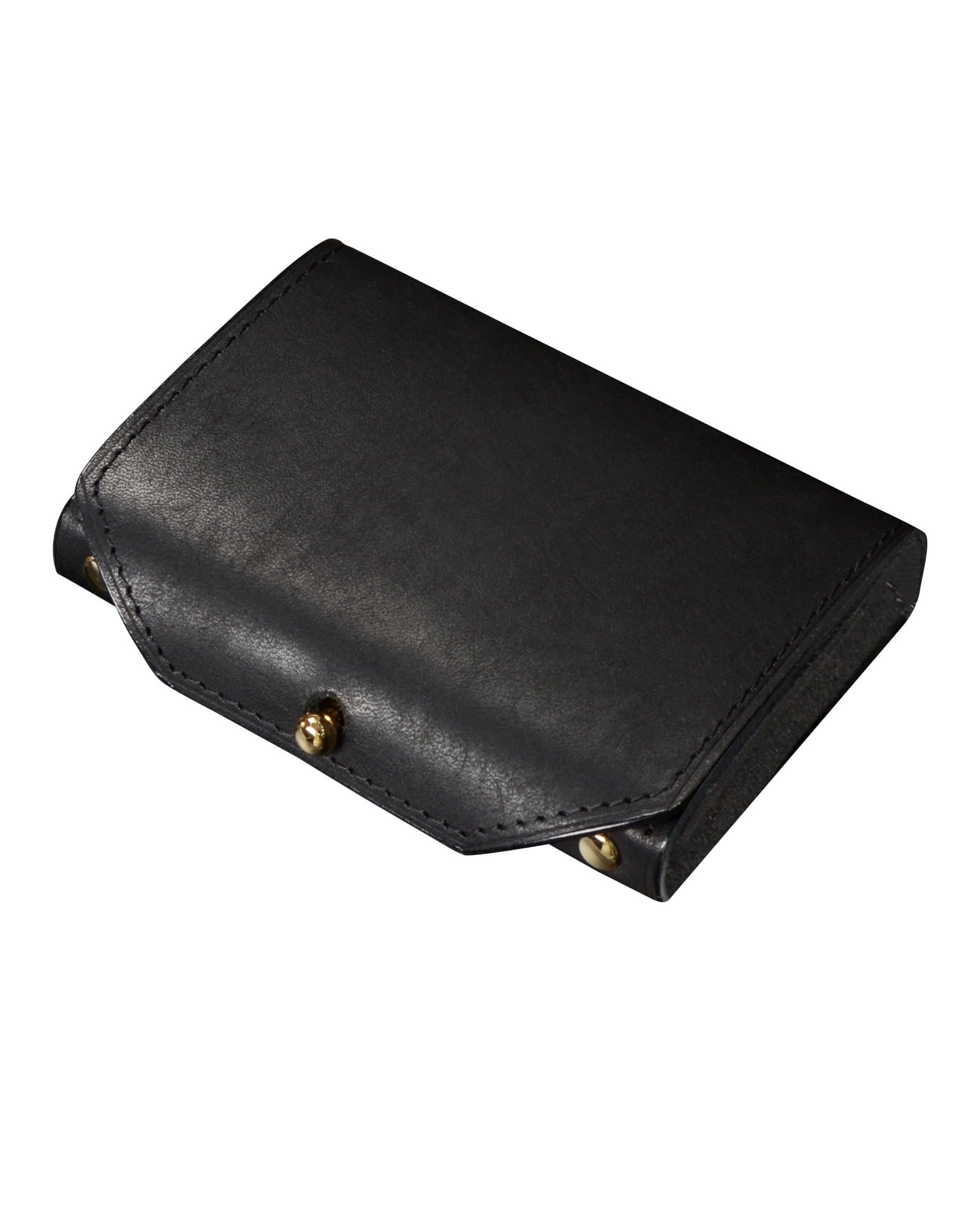 Kawaoto Pueblo Leather Business Card Holder Black Made in Japan Slim