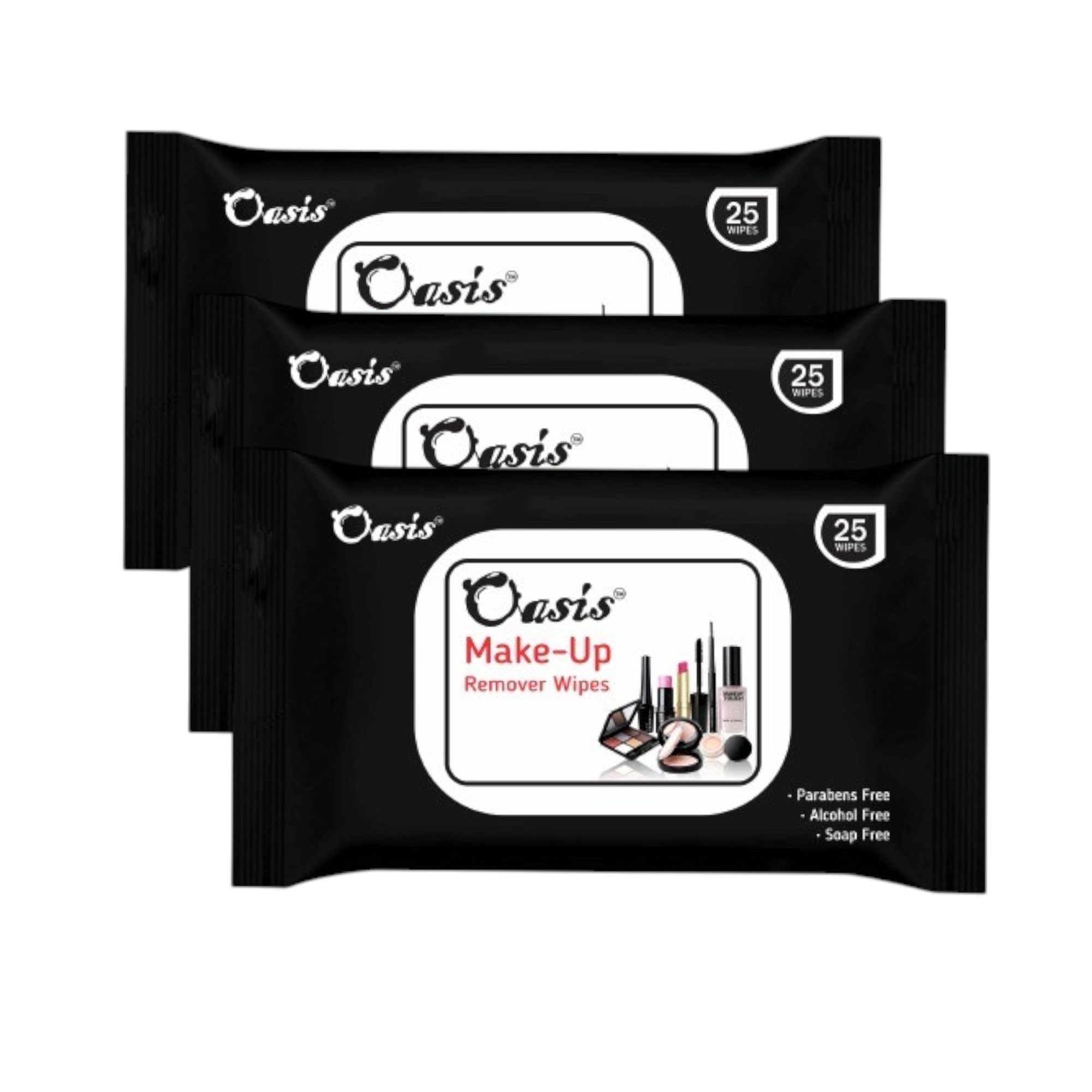 OASIS Makeup Remover Wipes – Pack of 3 (75 Wipes Total) | Gentle, Alcohol-Free Cleansing Wipes | Infused with Aloe Vera & Vitamin E | Travel-Friendly, Skin-Soothing Face Wipes for All Skin Types-image-23