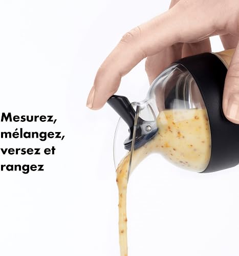 OXO Good Grips – Shaker à vinaigrette compact - Shaker pour sauce salade - Bouteille transparente - noir - 3