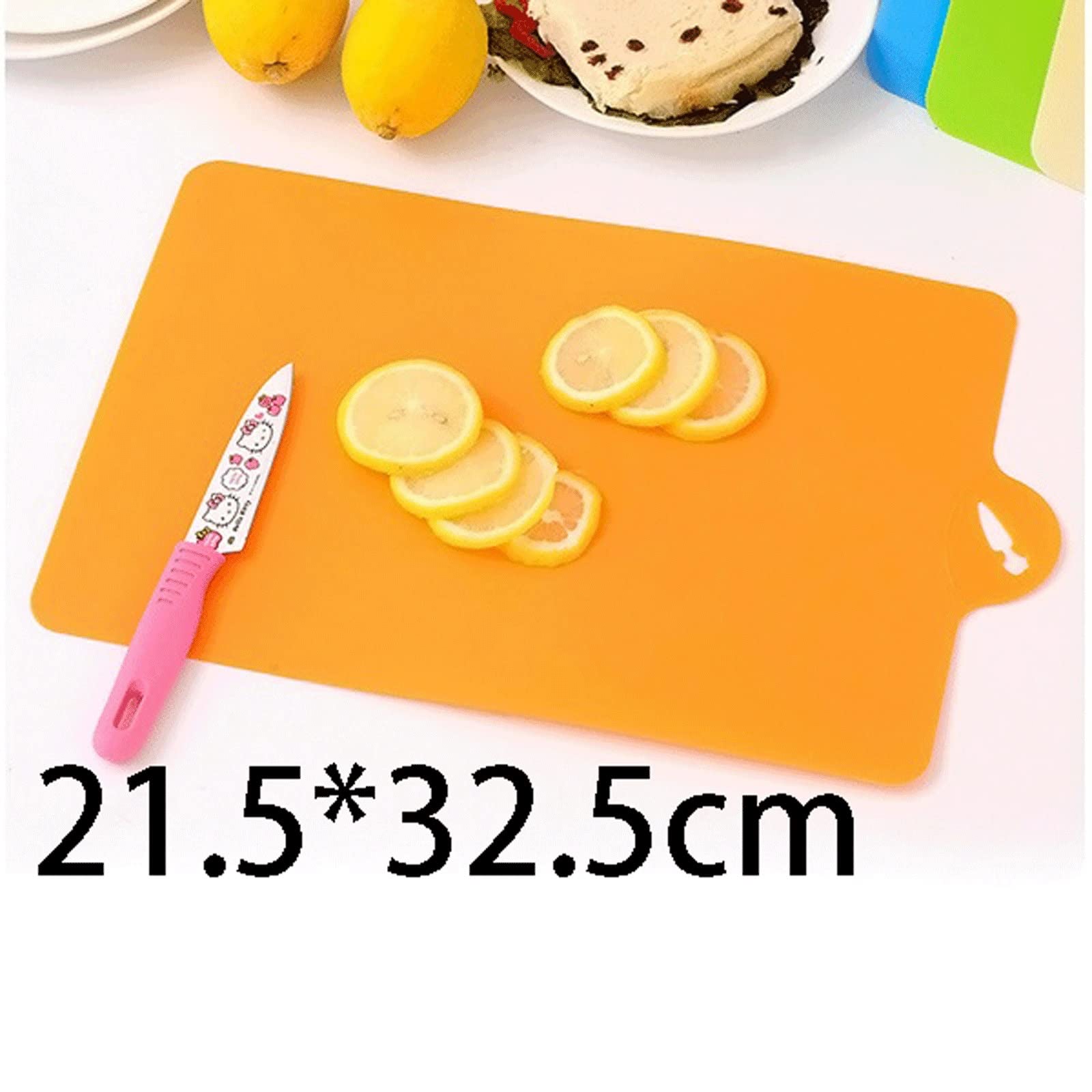 Tabla de cortar para cocina, herramientas de cocina, plástico PP flexible, antideslizante, agujero para colgar, bloque de corte de rebanadas de alimentos (verde)