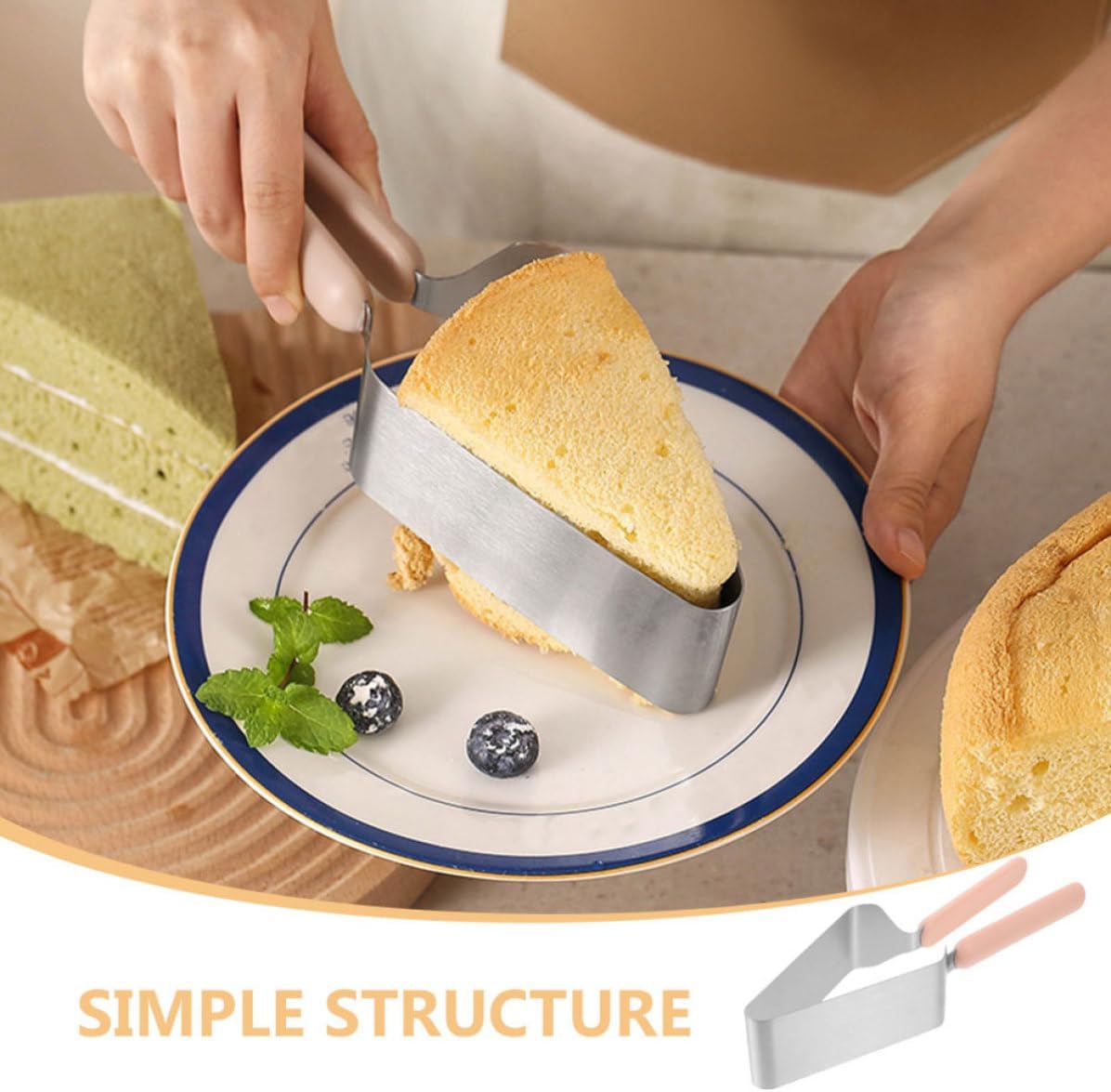 BESTOYARD 4pcs Stainless Steel Cake Cutter and Divider Set Triangle Cake Slicer with Portable Lifter for Wedding Cutting and Baking Supplies