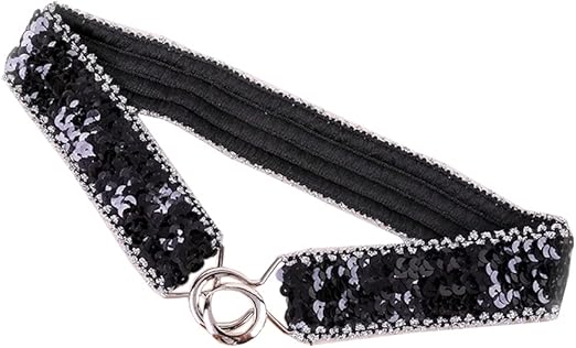4 Cinture Glitterate Con Paillettes Per Donna - Elastiche E Larghe, Perfette Per Festa Anni 70-80, Discoteca E Abiti Da Ballo