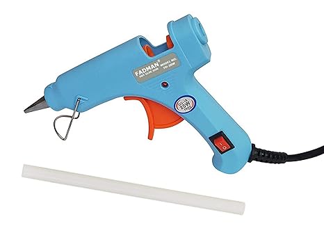 Fadman Electric 20W Sky Blue Mini Hot Melt Glue Gun With 1 Pcs Hot Melt Glue Stick Standard Temperature Corded Glue Gun (7 mm)