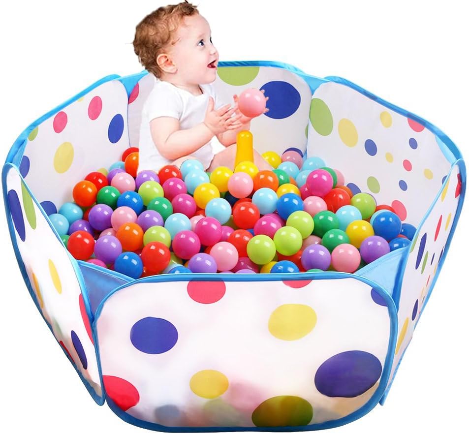 Kids Ball Pit Large Pop Up Toddler Ball Pits Tent for Toddlers Girls Boys for Indoor Outdoor Baby Playpen w/Zipper Storage Bag, Balls Not Included (Blue)