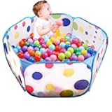 Kids Ball Pit, Blue Large Pop Up Toddler Ball Pits Play Tent for Toddlers 1-3 Girls Boys for Indoor&Outdoor Play Tent with Zipper Storage Bag, Balls Not Included, 39.4 Inch