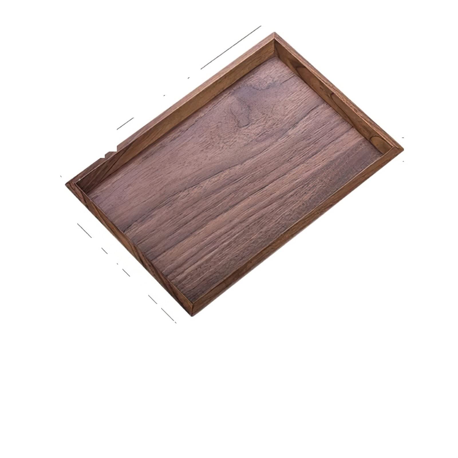 JINGYAN Breakfast Trays Black Walnut Wood Storage Tray Handmade Simplicity Coffee Table Teacup Trays Bedroom Jewelry Home Decoration(2)