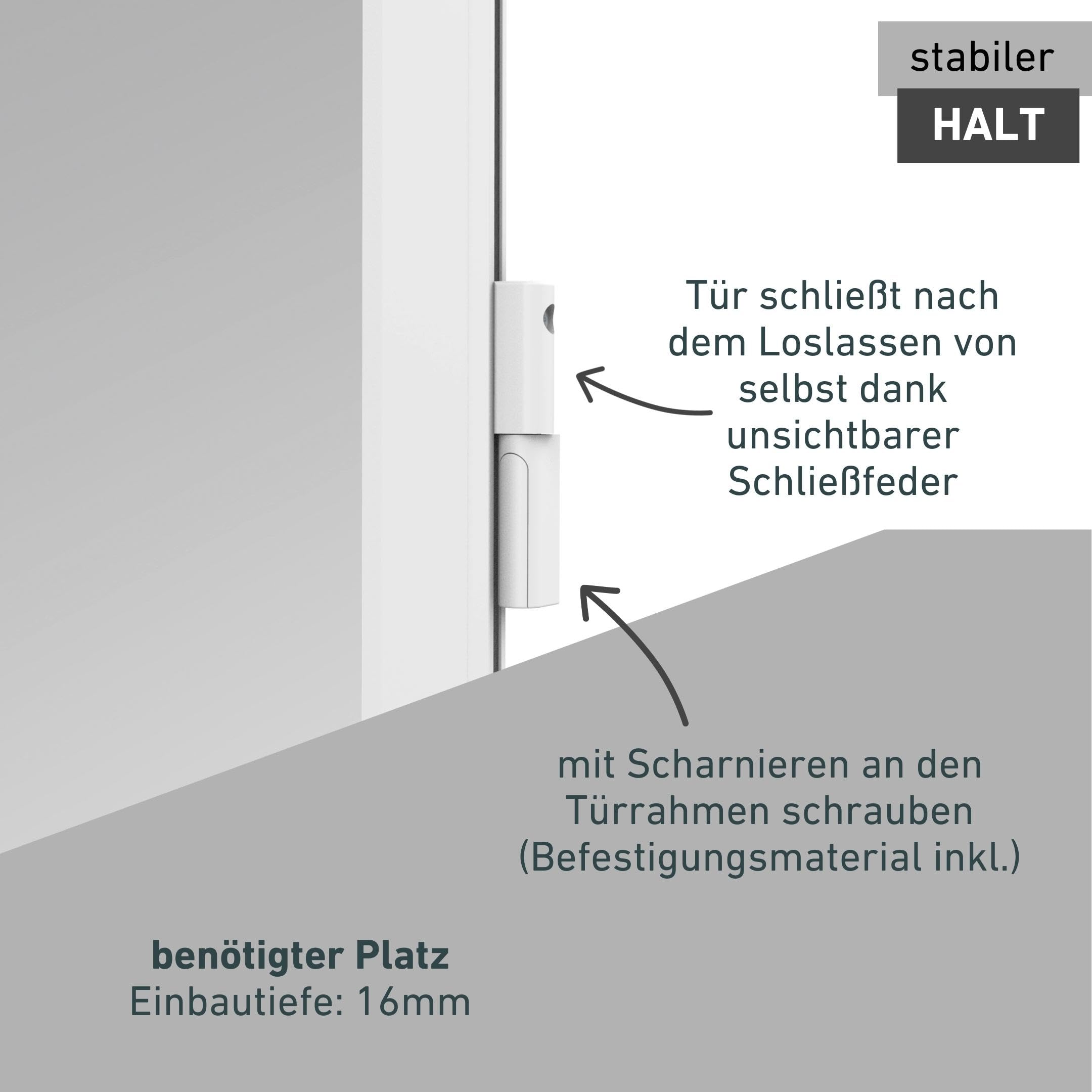 Windhager Insektenschutz Spannrahmen-Tür Expert Fliegengitter Alurahmen für Türen, 100 x 210 cm, weiß