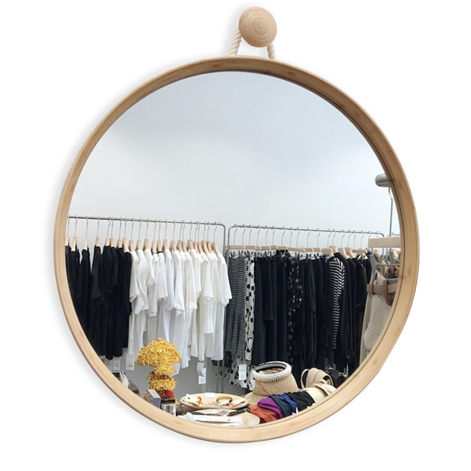 Miroir suspendu à une corde 60 cm pour illuminer une salle de bain sombre