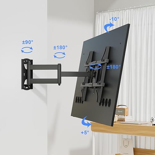 Miniatura 3 de Suptek Soporte de pared para TV de esquina para la mayoría de televisores de 32 a 70 pulgadas, soporte de TV de brazo largo de movimiento completo,