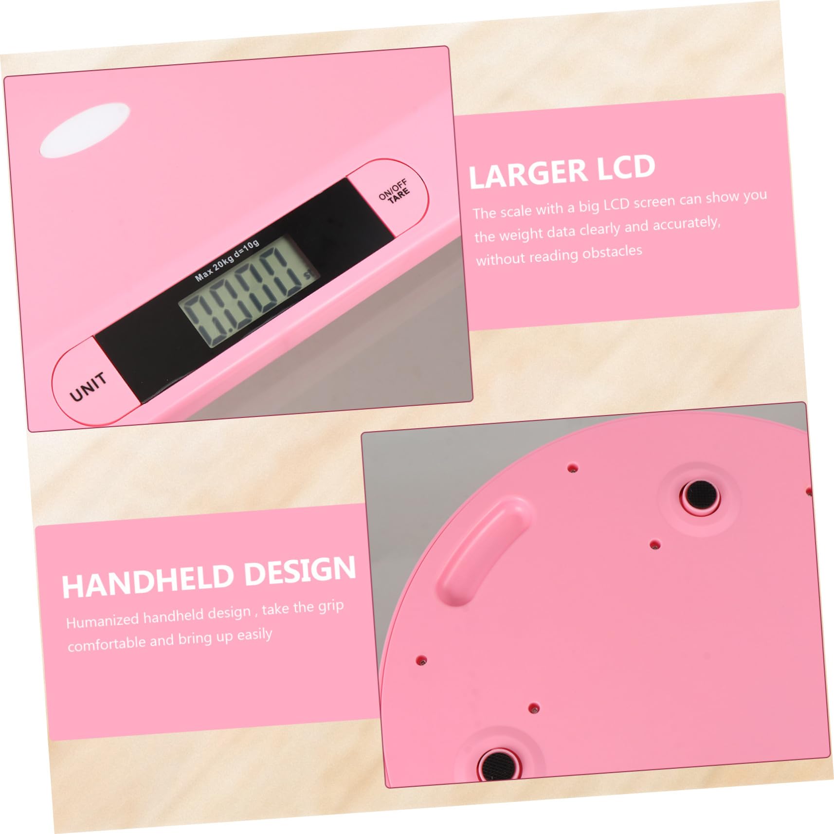 Bilancia Elettronica per Ragazzo Ragazza e Animali, Piatta 20kg Rosa