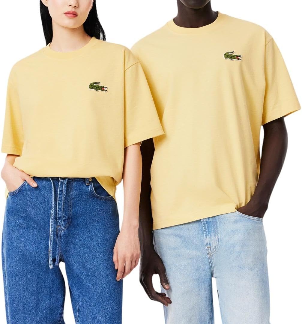 Lacoste Men's Loose Fit Heavy Cotton Badge T-Shirt