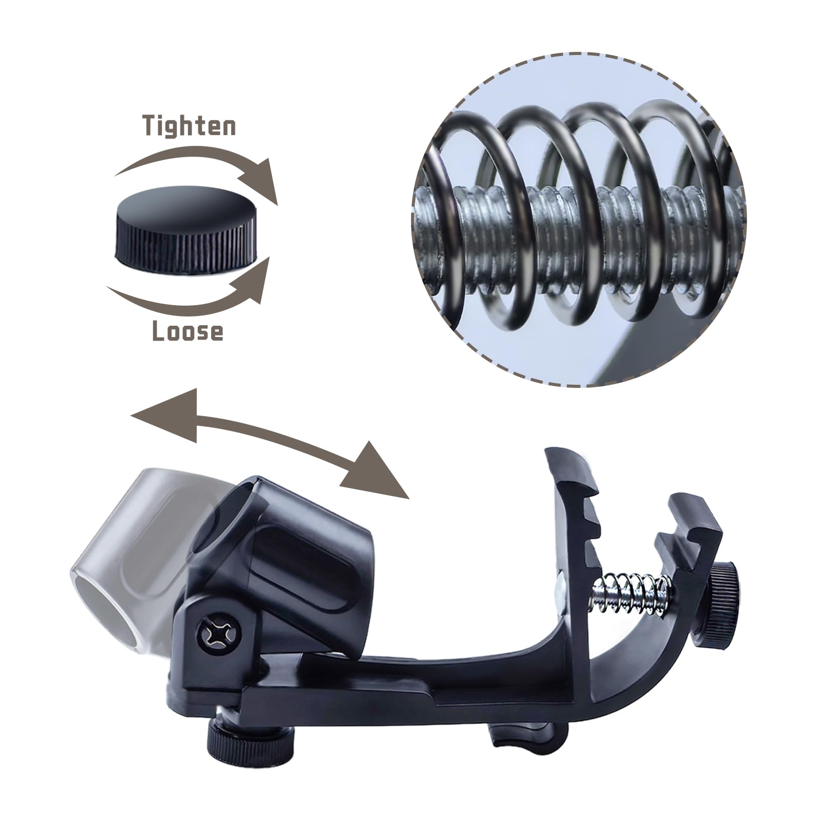 4 clip per microfono a tamburo regolabile, antiurto, supporto per microfono universale, per microfono da 18 – 28 mm, clip per microfono antiurto